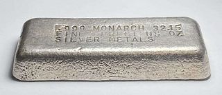 Extremely Rare, Low Mintage Original Monarch 32.15 ozt .999 Silver Bar