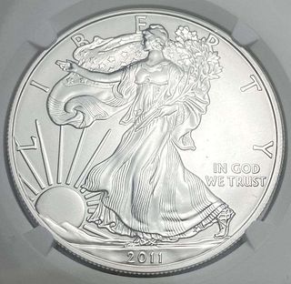 2011 American Silver Eagle NGC MS69 Early Releases 25th Anniversary
