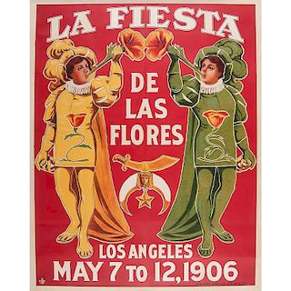 La Fiesta De Las Flores, Los Angeles, 1906, Rare Poster by Schmidt Litho Co.