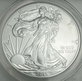 2015 American Silver Eagle ANACS MS70 First Day Of Issue