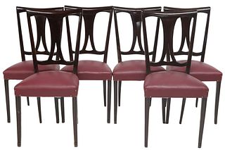 (6) ITALIAN MID-CENTURY MODERN UPHOLSTERED SIDE CHAIRS