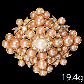 VICTORIAN PEARL AND DIAMOND BROOCH