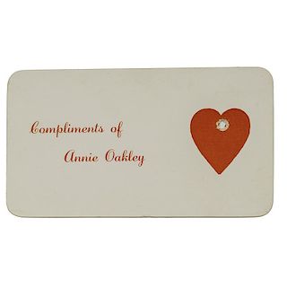 Annie Oakley Target Card Shot Through Once