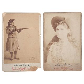 Annie Oakley, Two Cabinet Cards by Brisbois
