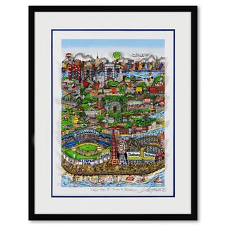 Charles Fazzino, "Take the B Train (Blue)" Framed 3D Limited Edition Silk Screen, Numbered and Hand Signed with Certificate of Authenticity.