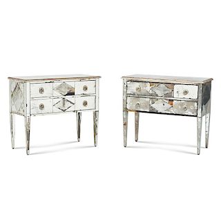 PAIR OF MIRRORED CHESTS