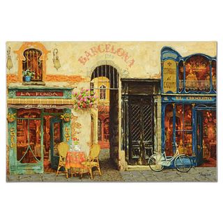 Viktor Shvaiko, "La Fonda" Hand Embellished Limited Edition on Canvas, Numbered and Hand Signed with Letter of Authenticity.