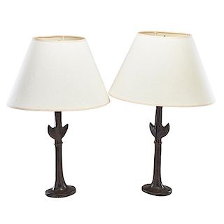 PAIR OF DIEGO GIACOMETTI STYLE TABLE LAMPS