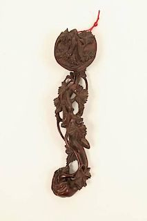 Chinese Carved Boxwood Ruyi Scepter