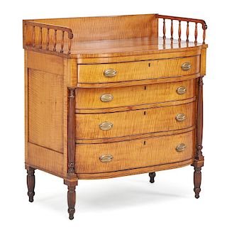 SHERATON TIGER MAPLE CHEST OF DRAWERS