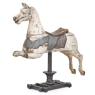 PAINTED WOOD CAROUSEL HORSE