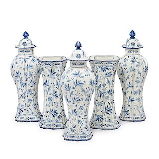 BLUE AND WHITE TIN CANISTERS