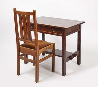 Stickley Desk with Arts and Crafts Chair
