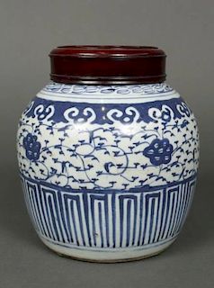 Chinese Blue & White Ginger Jar, 19th C.