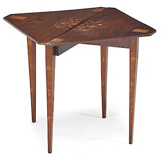 DUTCH MARQUETRY INLAID GAME TABLE