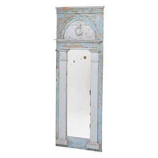NEOCLASSICAL STYLE BLUE PAINTED MIRROR