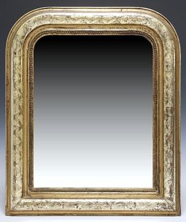 SMALL FRENCH LOUIS PHILIPPE PERIOD GILTWOOD WALL MIRROR