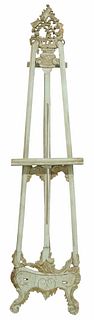 FRENCH PAINT-DECORATED STANDING DISPLAY EASEL