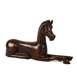 Primitive Decorative Wood Horse Carving