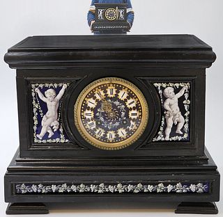 19th Century Austrian Viennese Enamel On Copper Clock