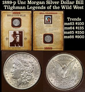 1889-p Unc Morgan Silver Dollar Bill Tilghman Legends of the Wild West Morgan Dollar 1