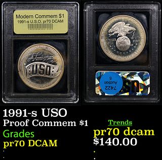 Proof 1991-s USO Modern Commem Dollar 1 Graded GEM++ Proof Deep Cameo BY USCG