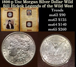 1896-p Unc Morgan Silver Dollar Wild Bill Hickok Legends of the Wild West Morgan Dollar 1