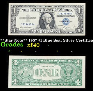 **Star Note** 1957 $1 Blue Seal Silver Certificate Grades xf