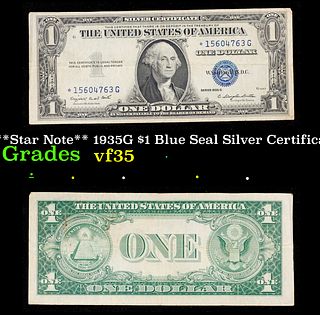 **Star Note** 1935G $1 Blue Seal Silver Certificate Grades vf++