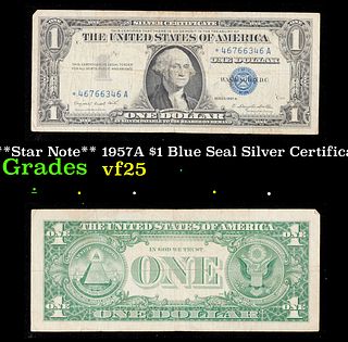 **Star Note** 1957A $1 Blue Seal Silver Certificate Grades vf+