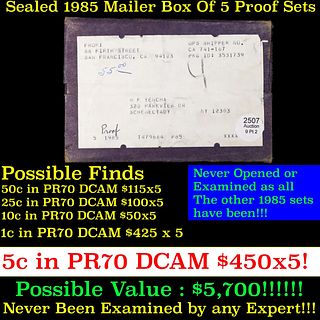 Original sealed box 5- 1985 United States Mint Proof Sets