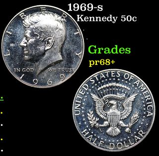 Proof 1969-s Kennedy Half Dollar 50c Grades GEM++ Proof