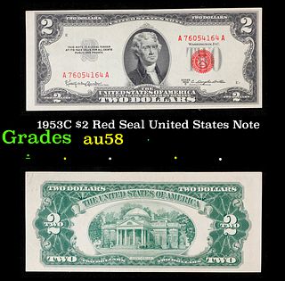 1953C $2 Red Seal United States Note Grades Choice AU/BU Slider