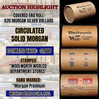 *EXCLUSIVE* Hand Marked " Morgan Premium," x20 coin Covered End Roll! - Huge Vault Hoard  (FC)