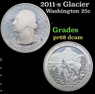 Proof 2011-s Glacier Washington Quarter 25c Grades GEM++ Proof Deep Cameo