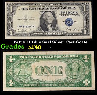 1935E $1 Blue Seal Silver Certificate Grades xf