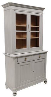 FRENCH LOUIS PHILIPPE PERIOD PAINTED BOOKCASE