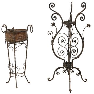 (2) CONTINENTAL WROUGHT IRON & COPPER PLANT STANDS