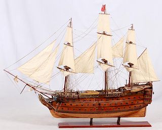 SCALE MODEL OF BRITISH MAN-OF-WAR H.M.S. VICTORY
