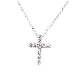 14k 18k Gold Diamond Cross Pendant Necklace