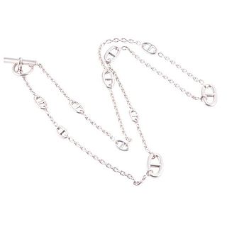 Hermes Sterling Silver Toggle Necklace