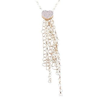Nanis 18k Gold Diamond Heart Tassel Pendant Necklace