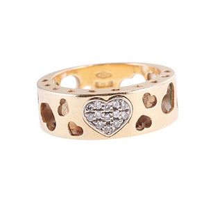 Nanis 18k Gold Diamond Heart Band Ring
