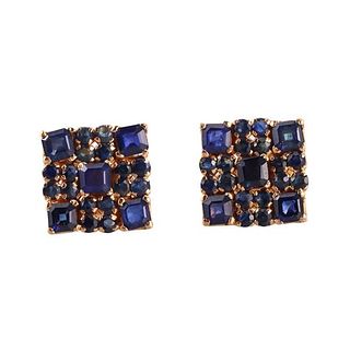22k Gold Sapphire Stud Earrings