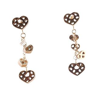 Nanis 18k Gold Heart Drop Earrings