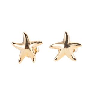 Tiffany &amp; Co Elsa Peretti 18k Gold Starfish Stud Earrings
