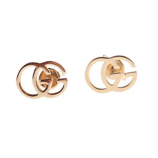 Gucci La Reina 18k Gold Running G Stud Earrings