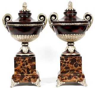 MAITLAND SMITH COMPOSITION & FAUX MARBLE URNS