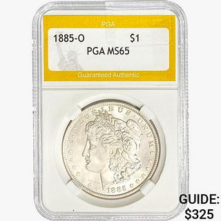 1885-O Morgan Silver Dollar PGA MS65 