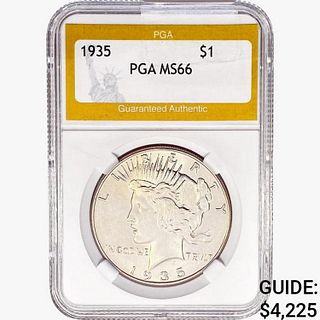 1935 Silver Peace Dollar PGA MS66 